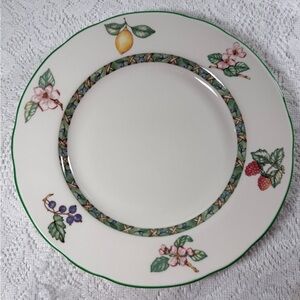 Johnson Brothers Arcadia 10 1/4" Dinner Plate with Green and Pink Accents